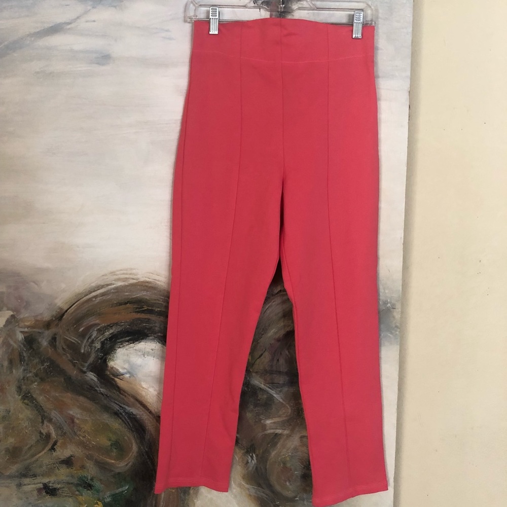 Pinup Girl High Waist Crop Trousers pink twill
